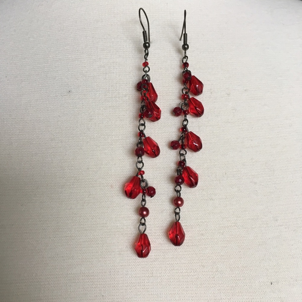 Red Drop Earrings